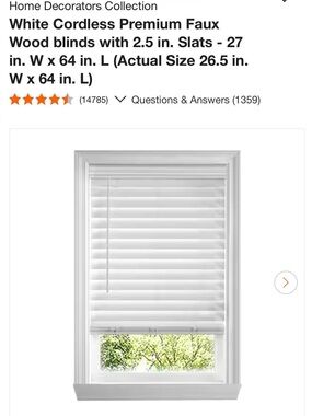 White Cordless Faux Wood Blinds